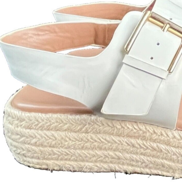 NORDSTROM White Leather Sandals with Buckle Detail SIZE 8.5M NEW. - Picture 2 of 5